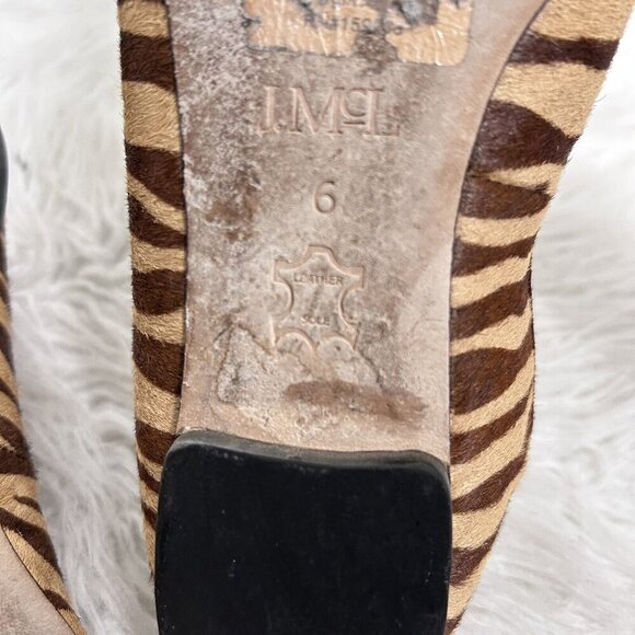 J. McLaughlin Anastasia Ballet Flat Calf Hair Tan Beechwood Zebra Print Size 6 - Picture 9 of 11